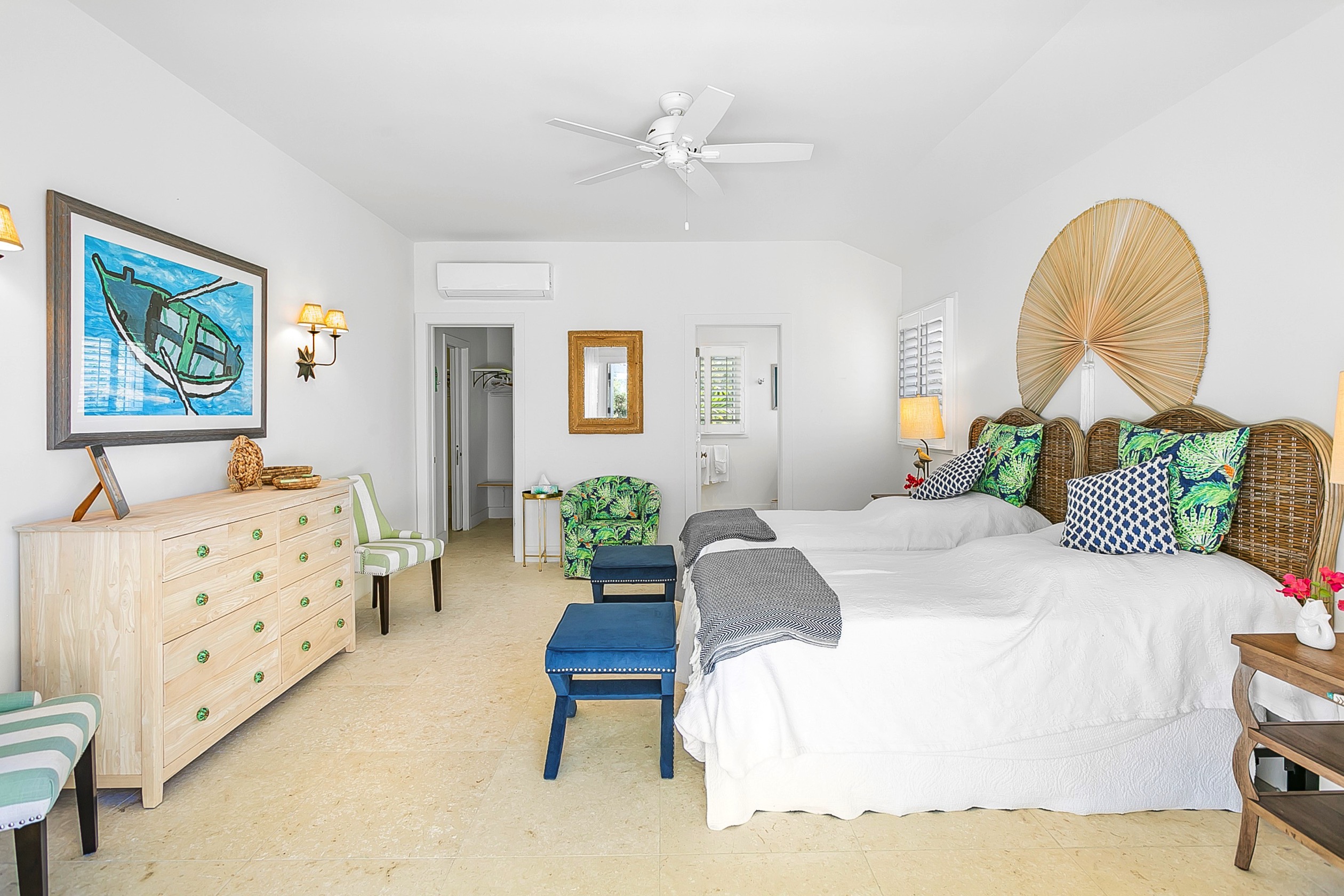 Double bedroom suite profile Bakari house Great Exuma Bahamas