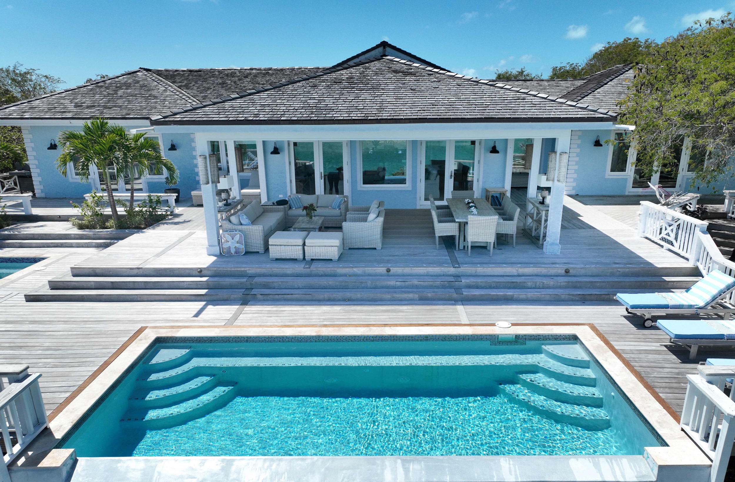 Pool and House Bakari house Great Exuma Bahamas